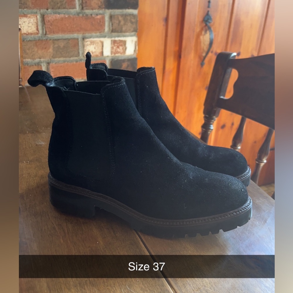 Black suede booties